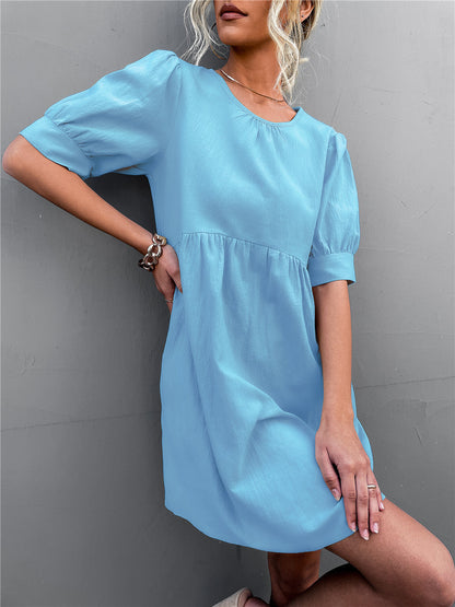 Marketa Puff Sleeve Babydoll Dress