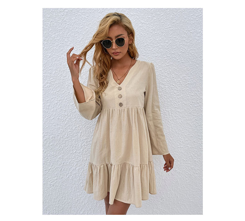 Kelley Linen Blend Shirt Dress