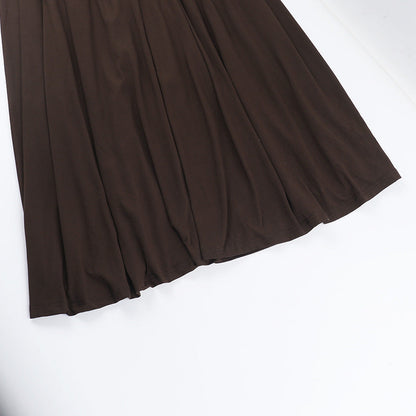 Dahlia Off-Shoulder Dress - Brown