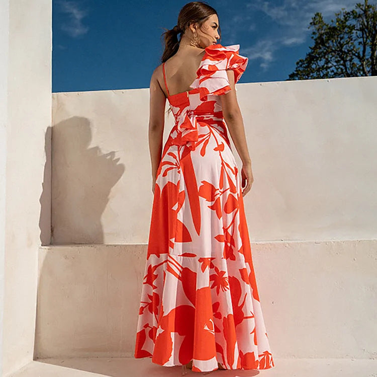 Tangerine Wave Swimsuit Set - Orange