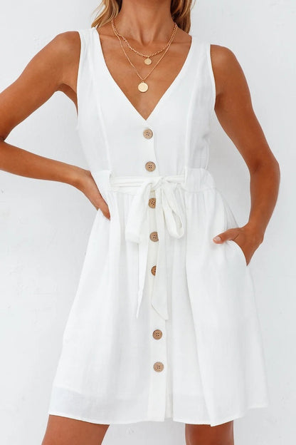 Francis Cotton Pocketed Button Down Shirt Dress