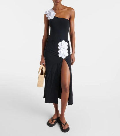 Pablo One Shoulder Swimsuit Set - Black