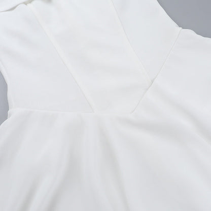 Fring Tube Dress - White