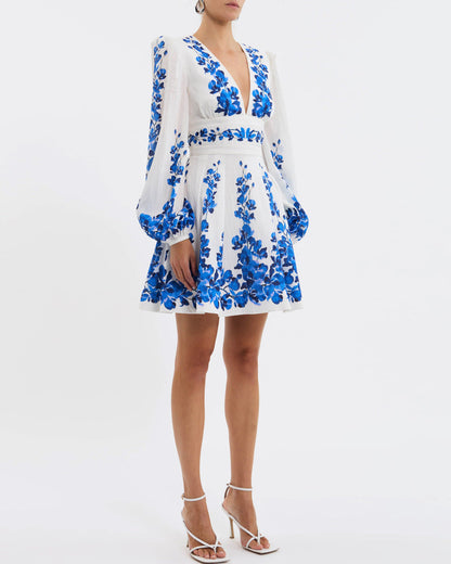 Monte Coast  Swimsuit Short Skirt Set - Blue