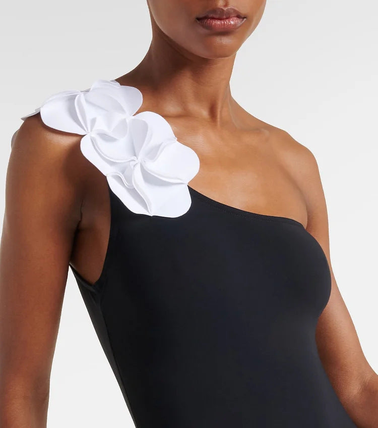 Pablo One Shoulder Swimsuit  - Black