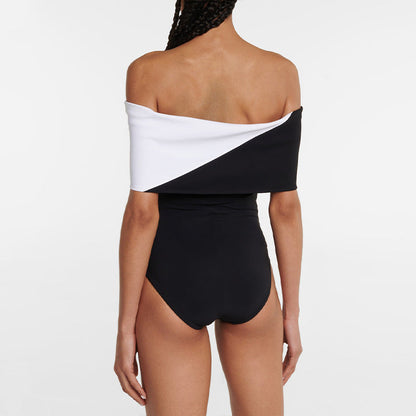 Eclipse Off-Shoulder Swimsuit  - Black
