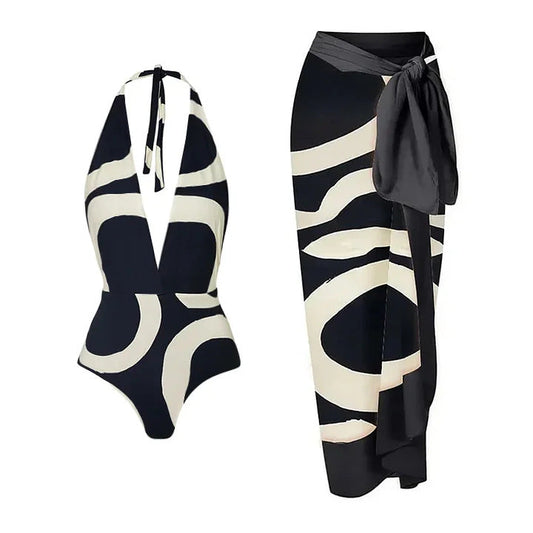 Polo Swimsuit Set - Black