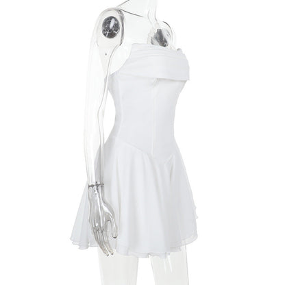 Fring Tube Dress - White