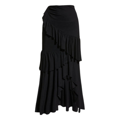 Nyoka One Shoulder Full Sleeve Swimsuit Set - Black