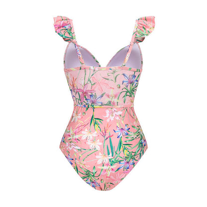 Pastel Tide Ruffle Swimsuit - Pink