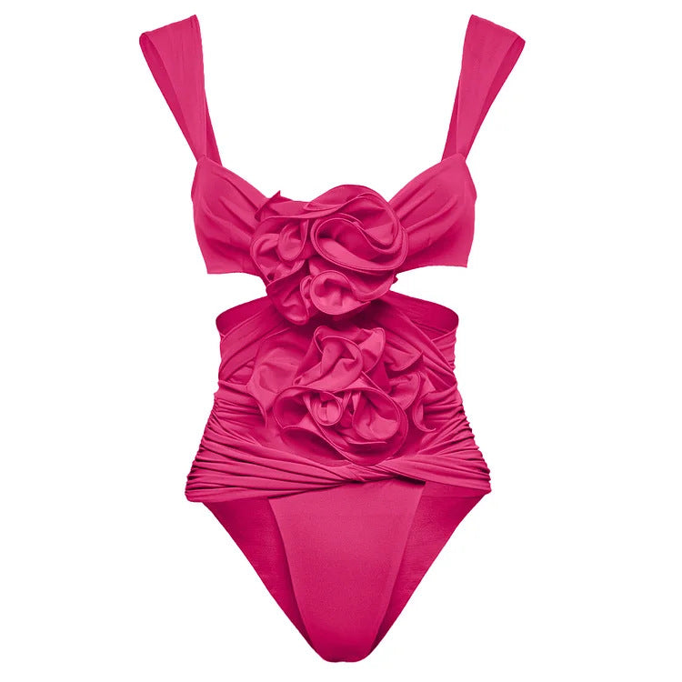 Flaura  Swimsuit Set - Rose Red