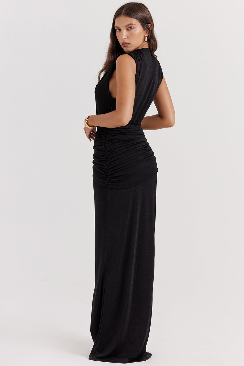 Elegant Grecian Drape Party Dress