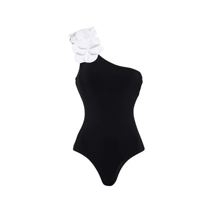 Pablo One Shoulder Swimsuit Set - Black