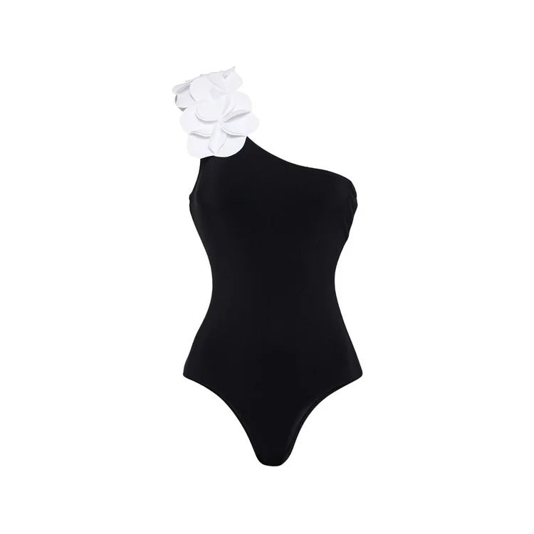 Pablo One Shoulder Swimsuit Set - Black