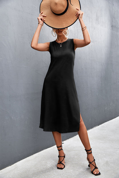 Laken Modal Blend Sleeveless Midi Dress - Faded Black