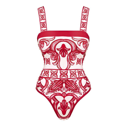 Seaside Rouge Swimsuit Set - Red