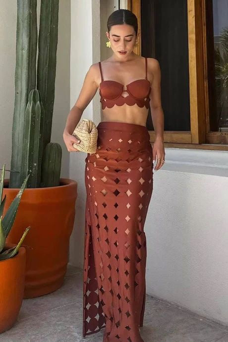 Tropica Swimsuit Skirt - Brown