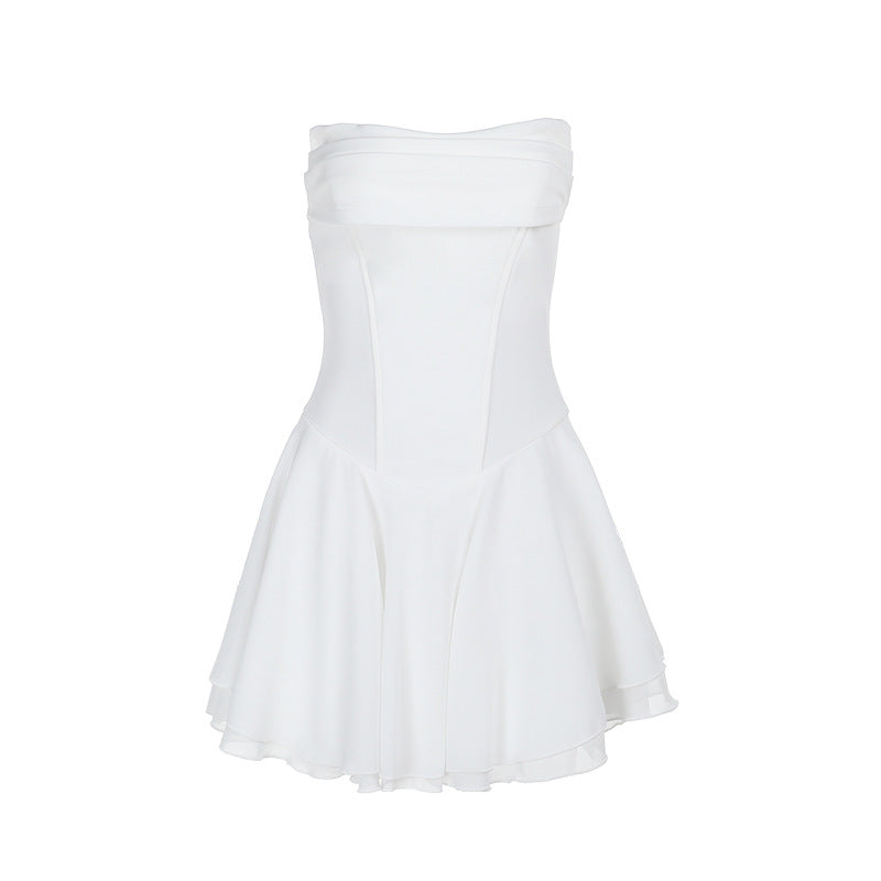 Fring Tube Dress - White