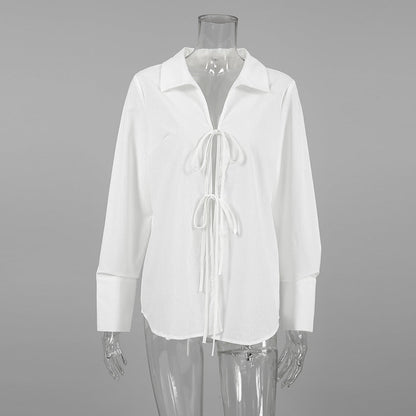 Siren Tie-Up Top - White