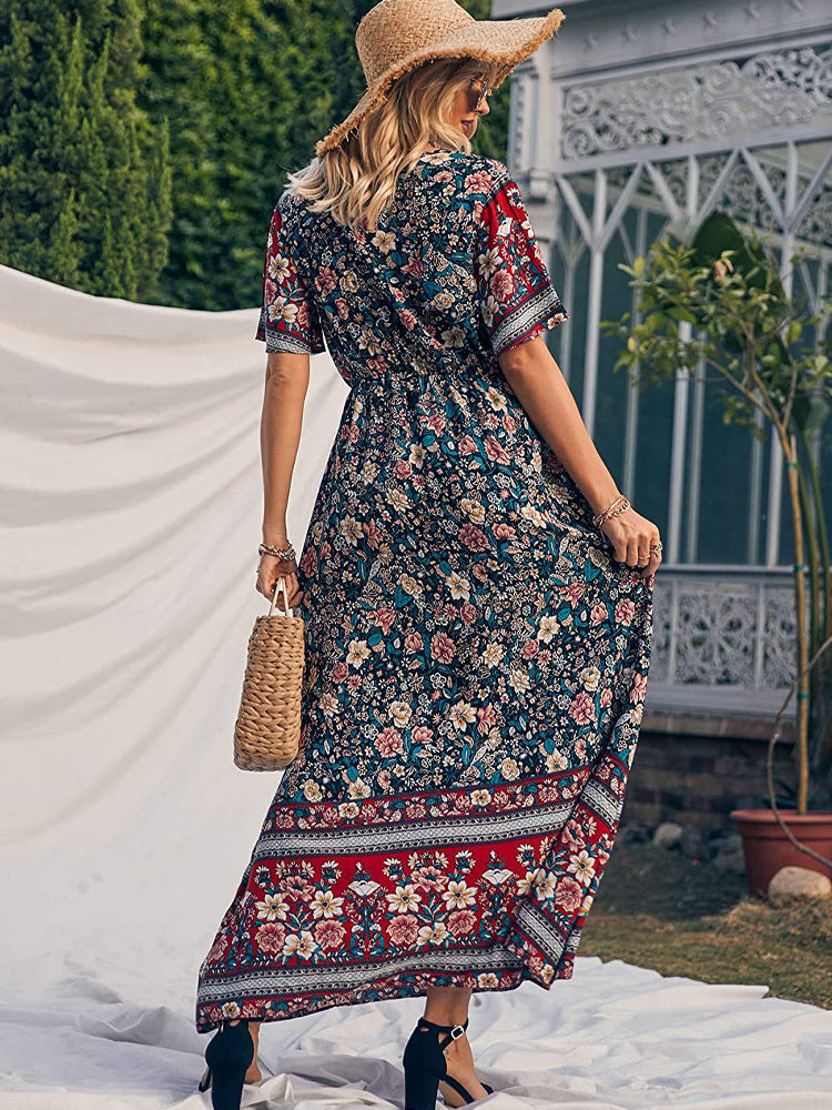 Cailynn Pocketed Kimono Maxi Dress - Plum