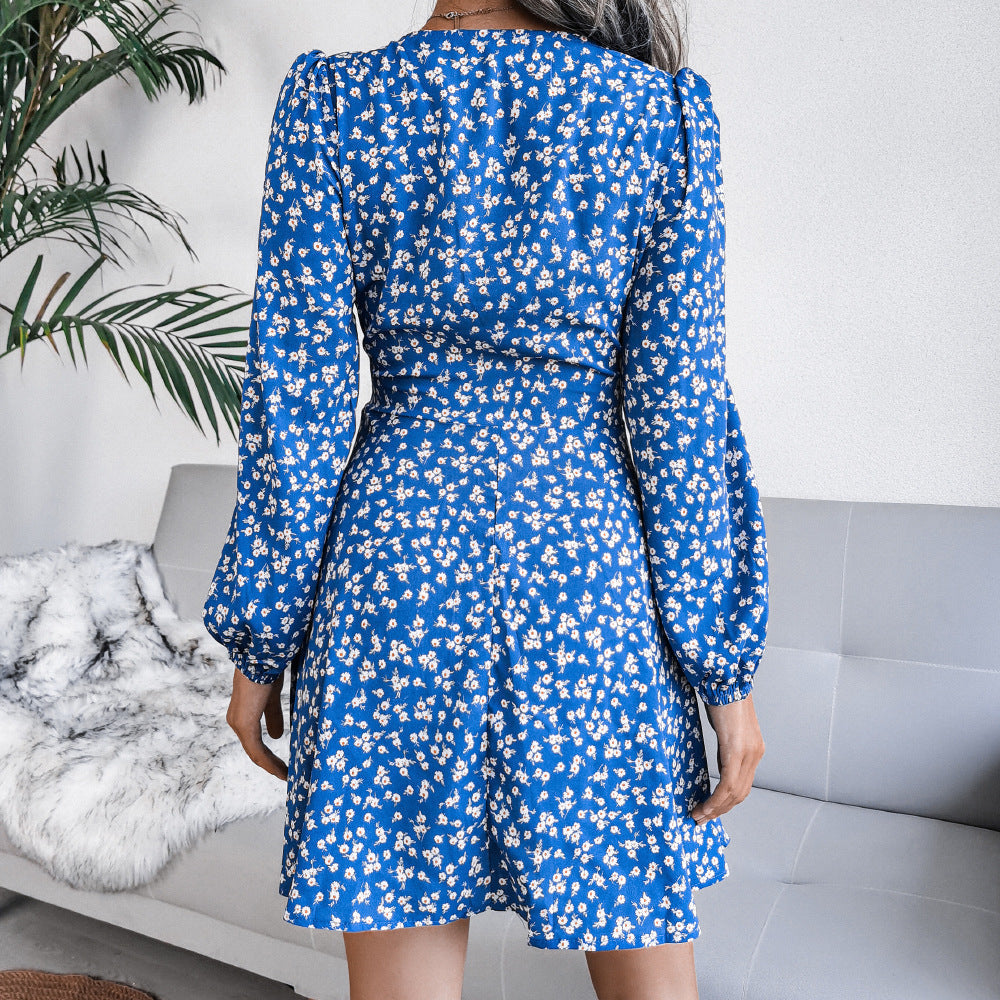 Kandy Printed Ruched Ruffle Mini Dress - FINAL SALE