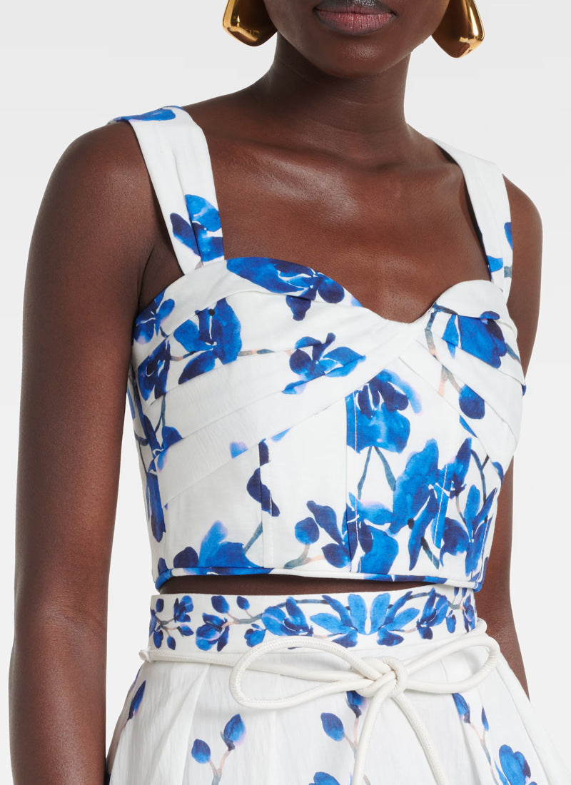 Monte Coast Bikini Long Skirt Set - Blue