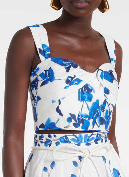 Monte Coast Bikini Long Skirt Set - Blue