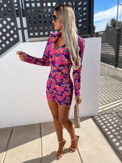 Love Wildly Satin Floral Mini Dress
