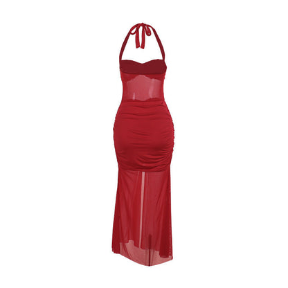 Raze Halter Dress - Red
