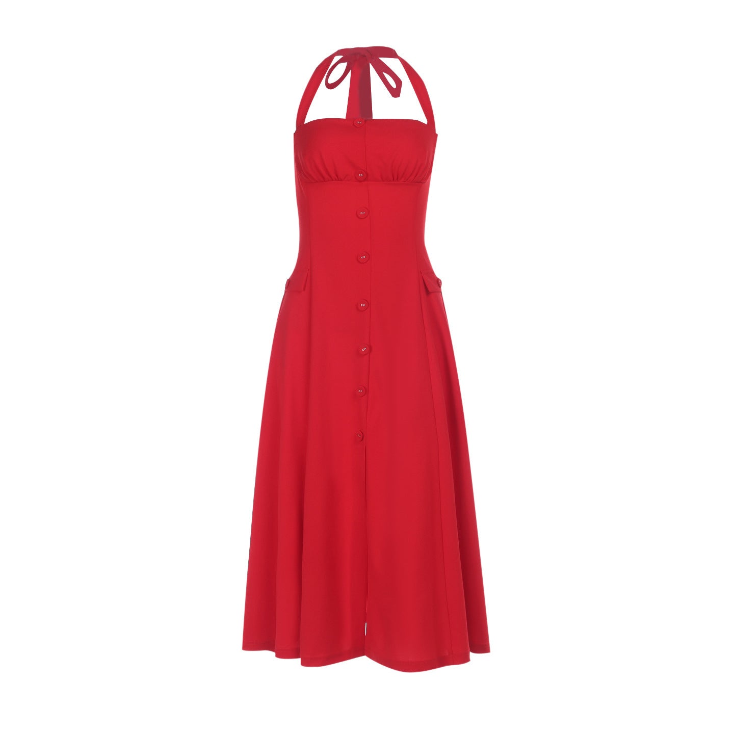 Carnes Midi Dress - Red