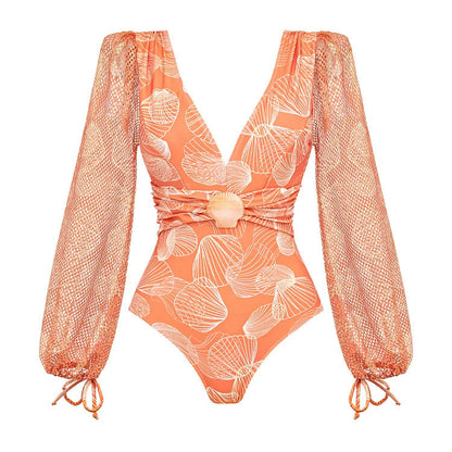 Dusty Rose Swimsuit Set - Orange