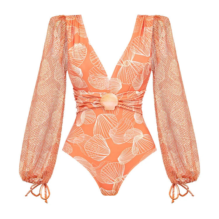 Dusty Rose Swimsuit Set - Orange