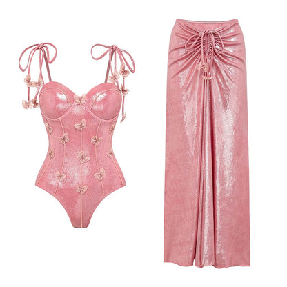 Coastal Chic Swimsuit Set - Pink