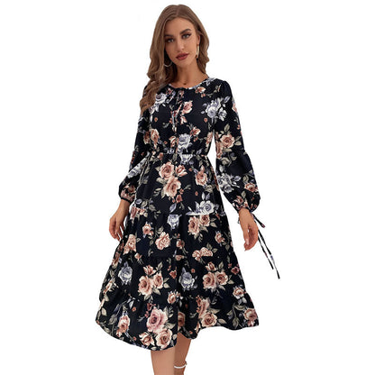 Early Sunset Floral Plisse Midi Dress