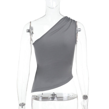 Cranston One-Shoulder Top - Grey