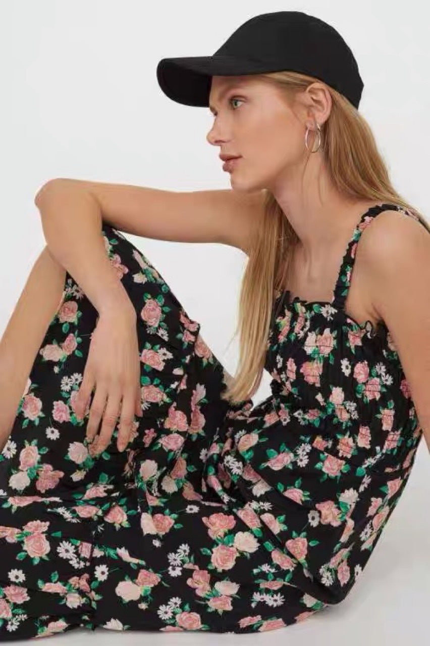 Charmaine Floral Halter Midi Dress - FINAL SALE