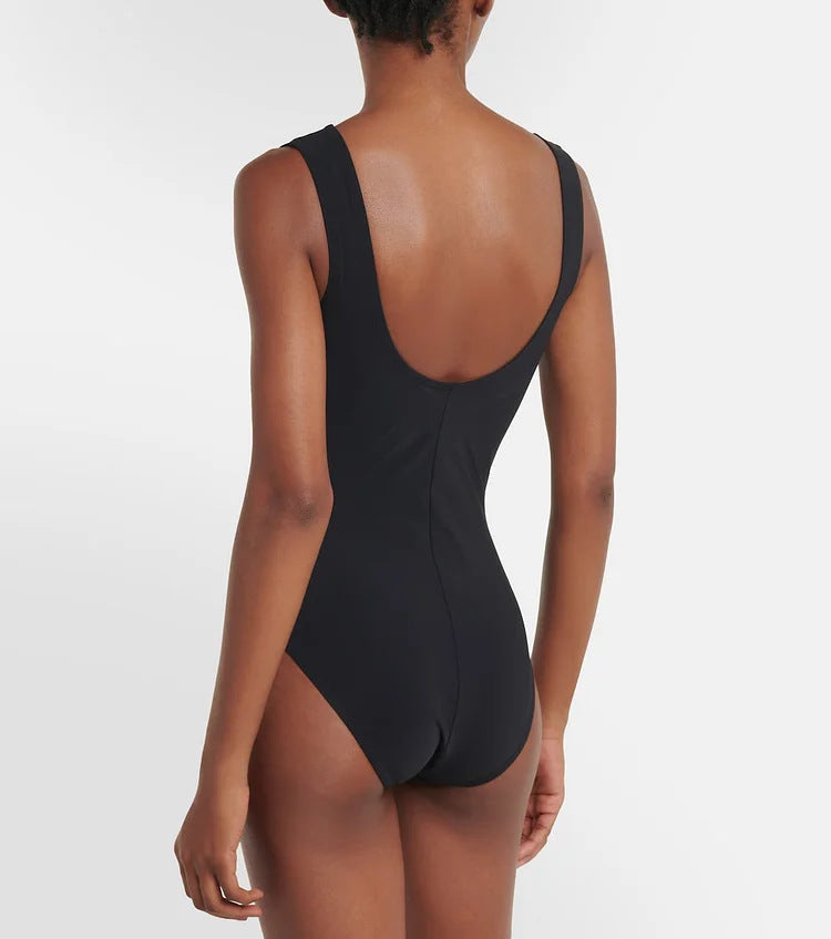 Infinity V-Neck Swimsuit  - Black