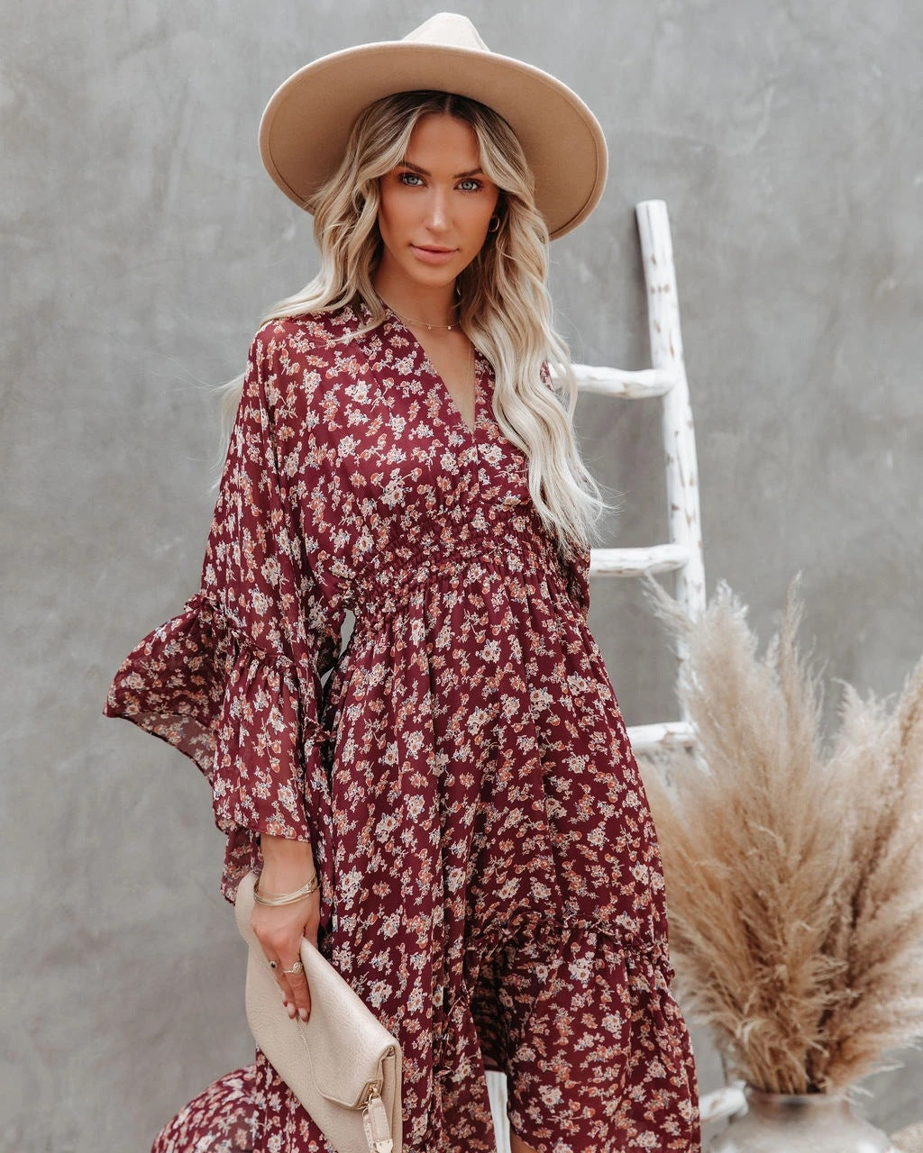 Brookings Floral Shimmer Midi Dress - FINAL SALE