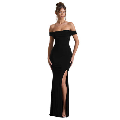 Showstopper Slit Dress-Black