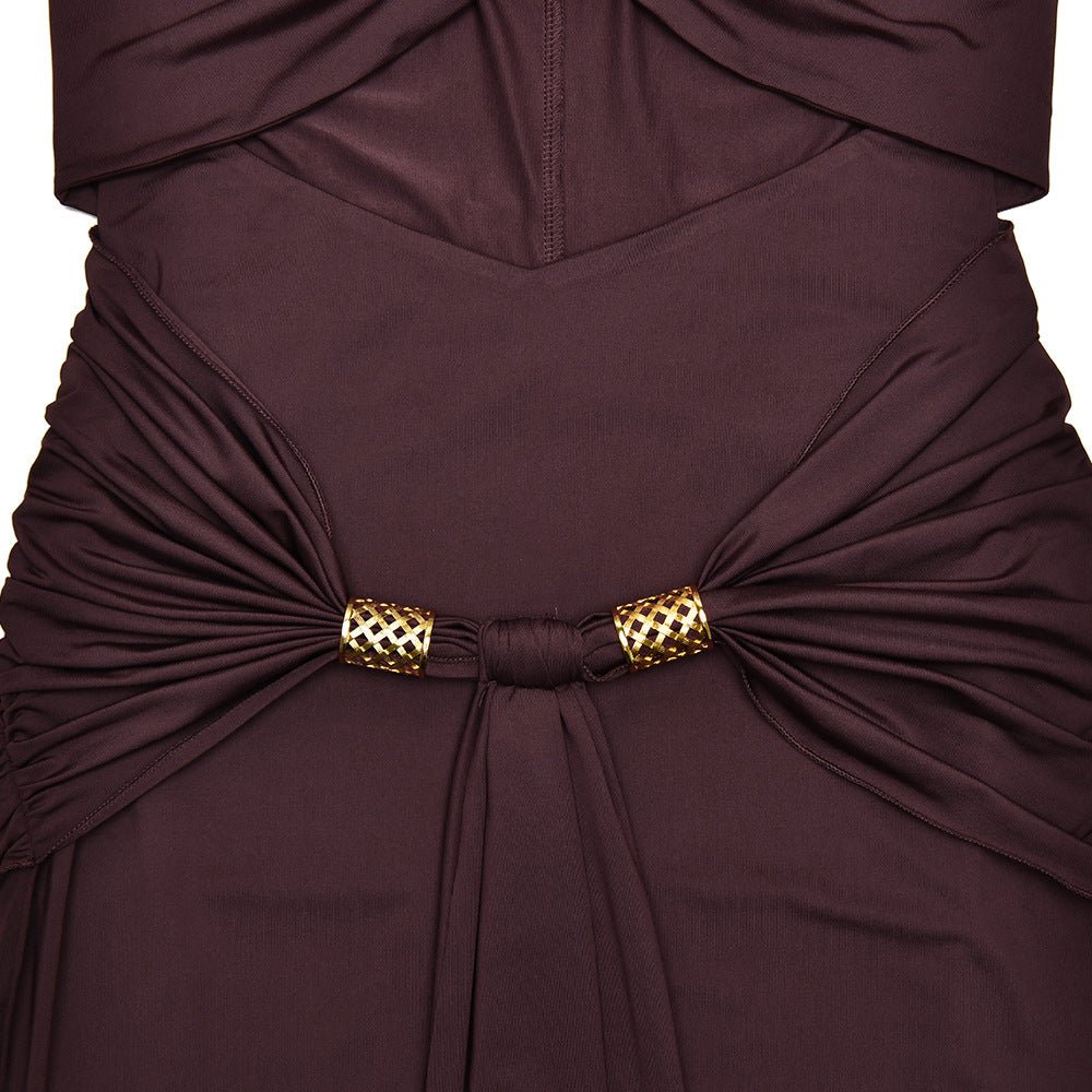 Lucian Maxi Dress-Brown