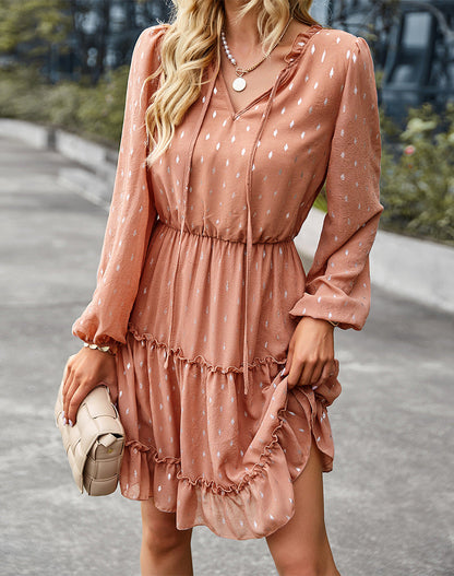 Zura Cotton Swiss Dot Ruffle Dress