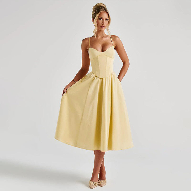 Sampson Midi Dress - Yellow