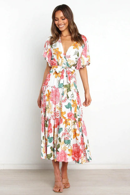 Taylen Satin Floral Cutout Maxi Dress - FINAL SALE