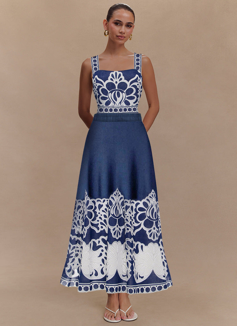 Monaco Blue Swimsuit Set - Blue