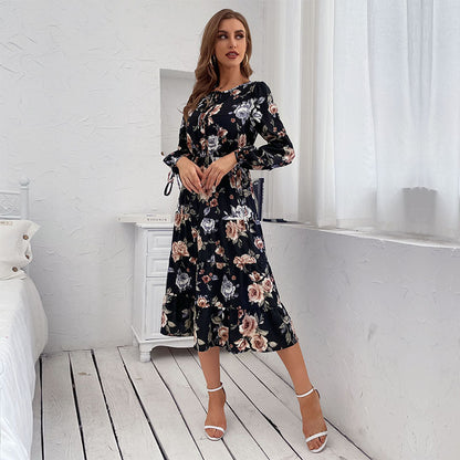 Early Sunset Floral Plisse Midi Dress