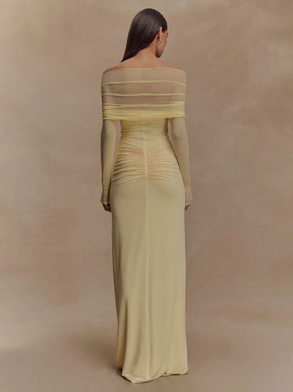 Off Shoulder Cut Out Maxi Dress