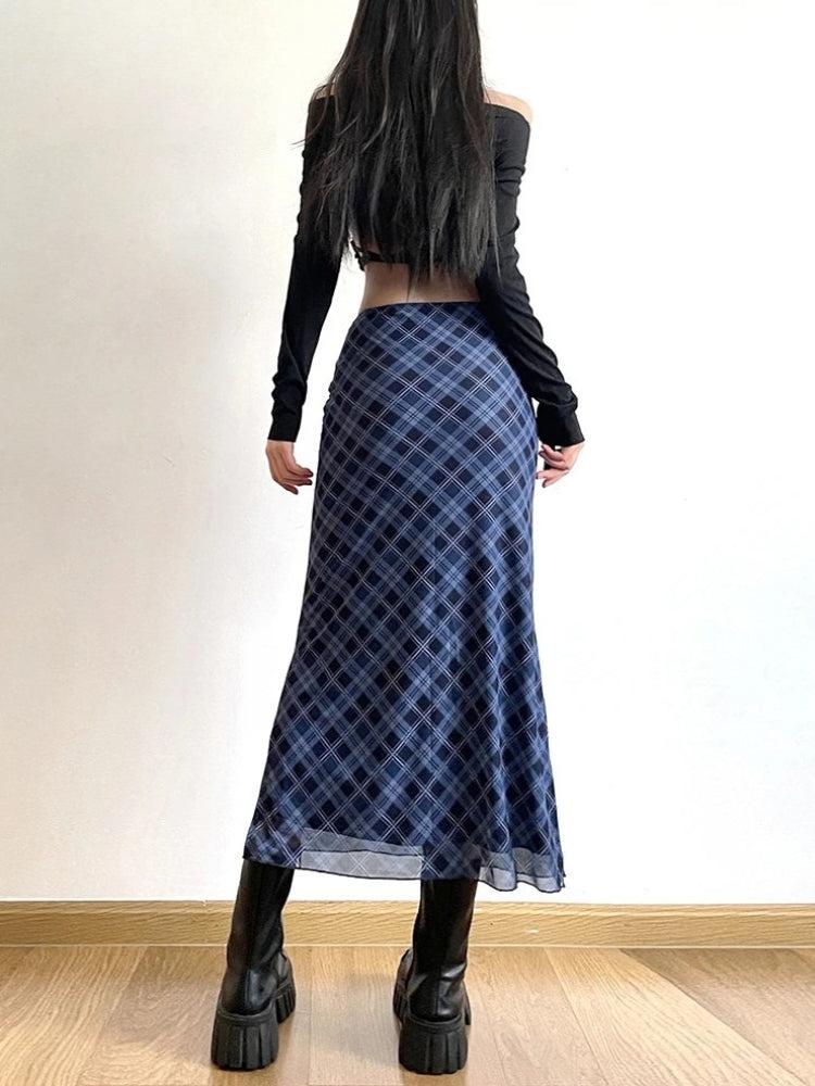 Plaid Midi Skirt