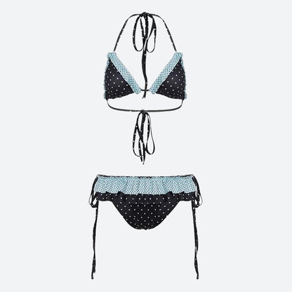 Polka Dot Ruffled Bikini Set
