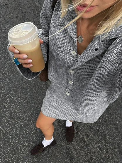 Preppy Knitted Cardigan & Mini Skirt Two Piece Set