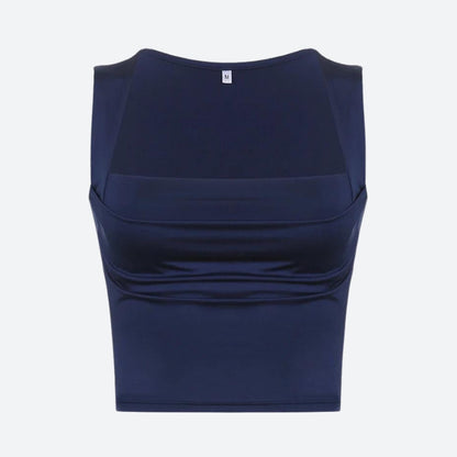 Ruched Square Neck Tank Top